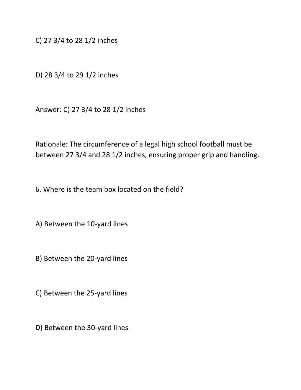 Preview page 5 of NFHS FOOTBALL EXAM  – COMPLETE STUDY GUIDE 300 Practice Questions with Verified .
