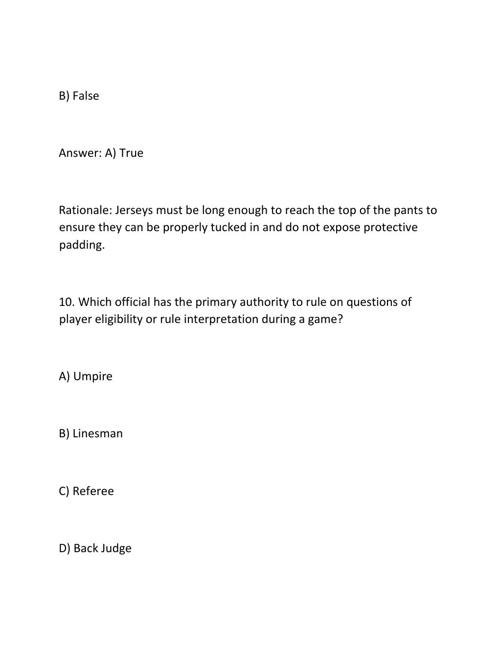 Preview page 8 of NFHS FOOTBALL EXAM  – COMPLETE STUDY GUIDE 300 Practice Questions with Verified .