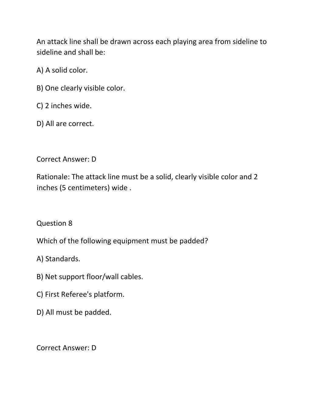 Preview page 5 of NFHS Volleyball Rules and Officiating Exam Complete Practice Test Bank