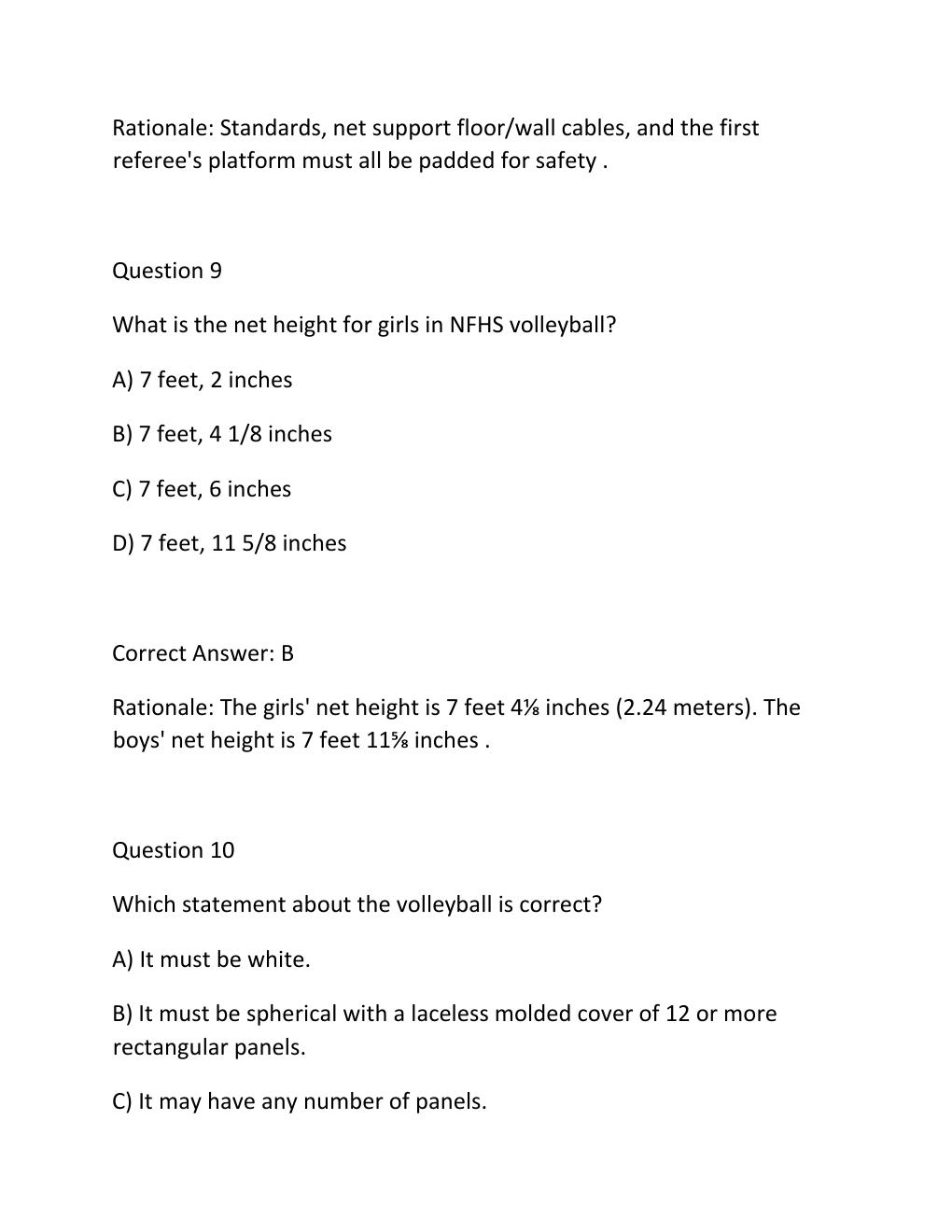 Preview page 6 of NFHS Volleyball Rules and Officiating Exam Complete Practice Test Bank