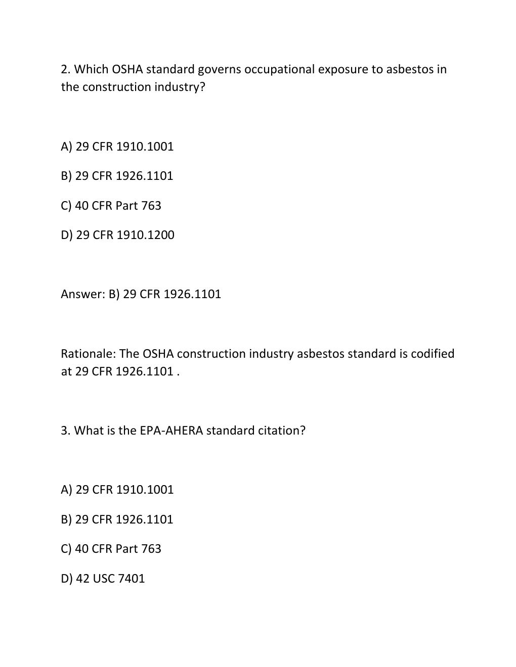 Preview page 2 of NIOSH 582 Sampling and Evaluating Airborne Asbestos Dust Complete Practice Test Bank