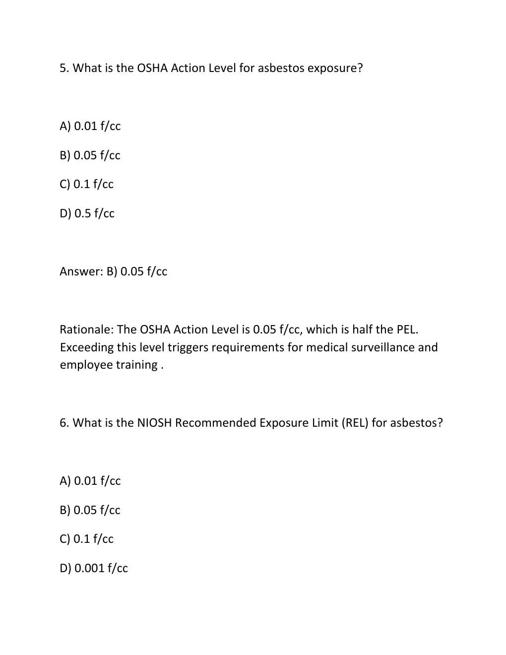 Preview page 4 of NIOSH 582 Sampling and Evaluating Airborne Asbestos Dust Complete Practice Test Bank