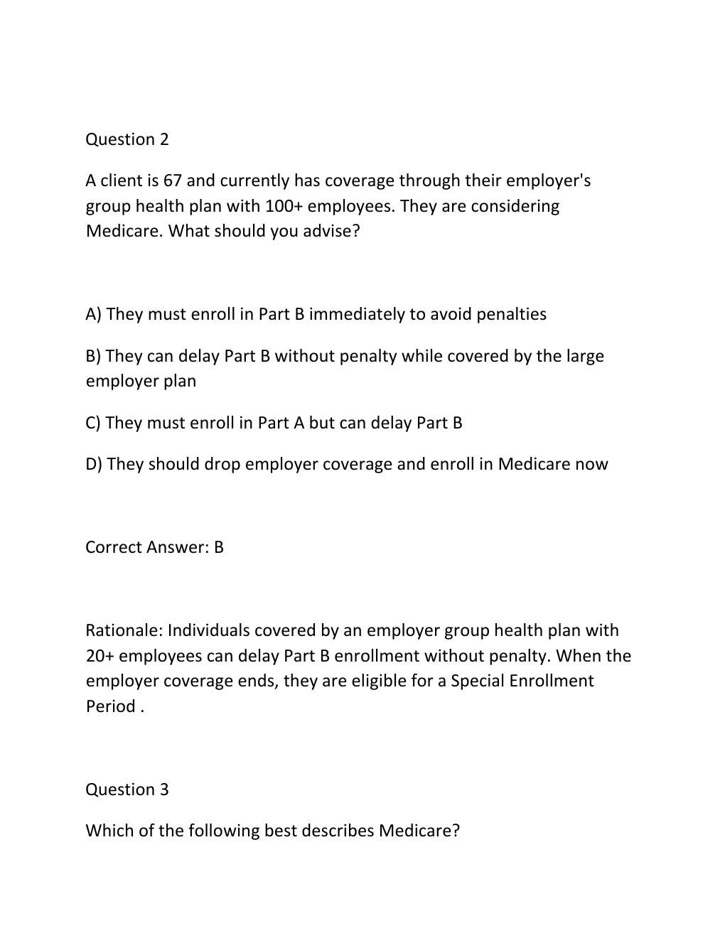 Preview page 2 of AHIP FINAL EXAM – MEDICARE CERTIFICATION Complete Practice Test Bank