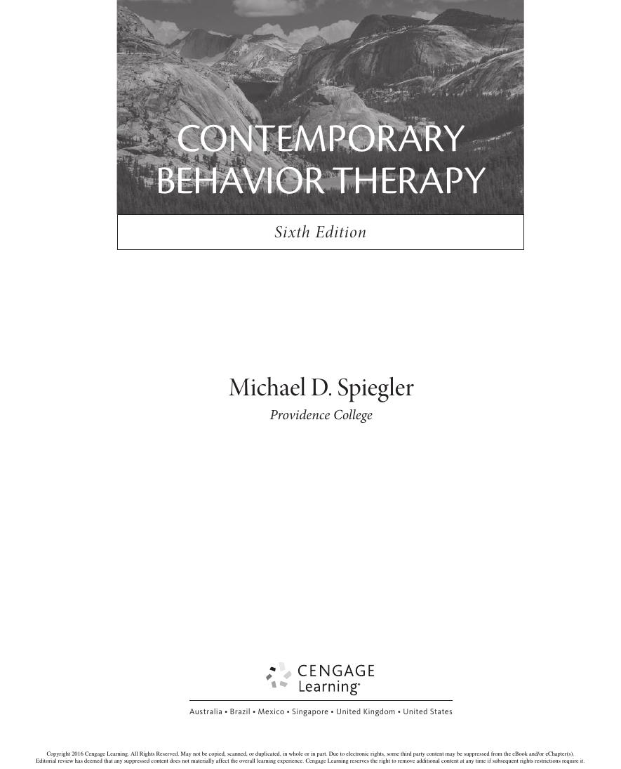 Preview page 4 of Contemporary Behavior Therapy 6th Edition By Michael Spiegler eBook