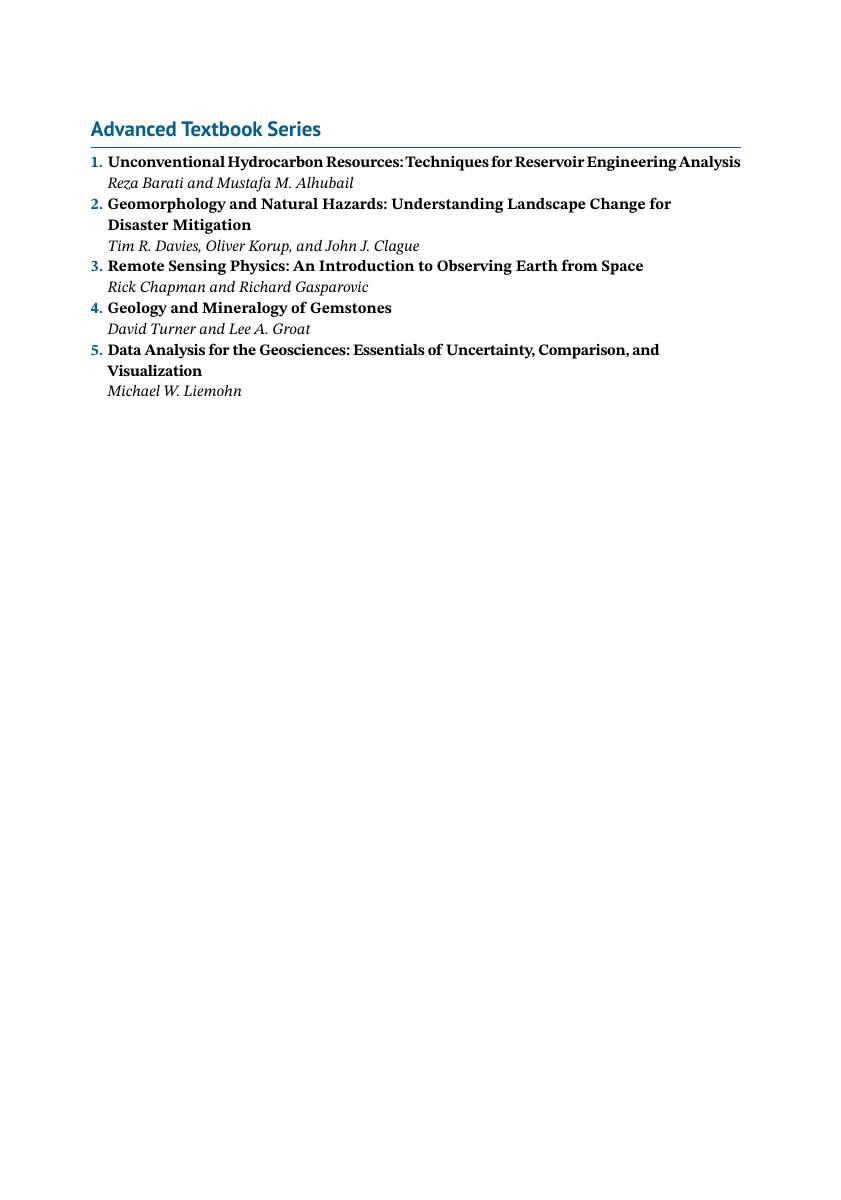 Preview page 4 of Data Analysis for the Geosciences Essentials of Uncertainty Comparison and Visualization 1st Edition By Michael Liemohn