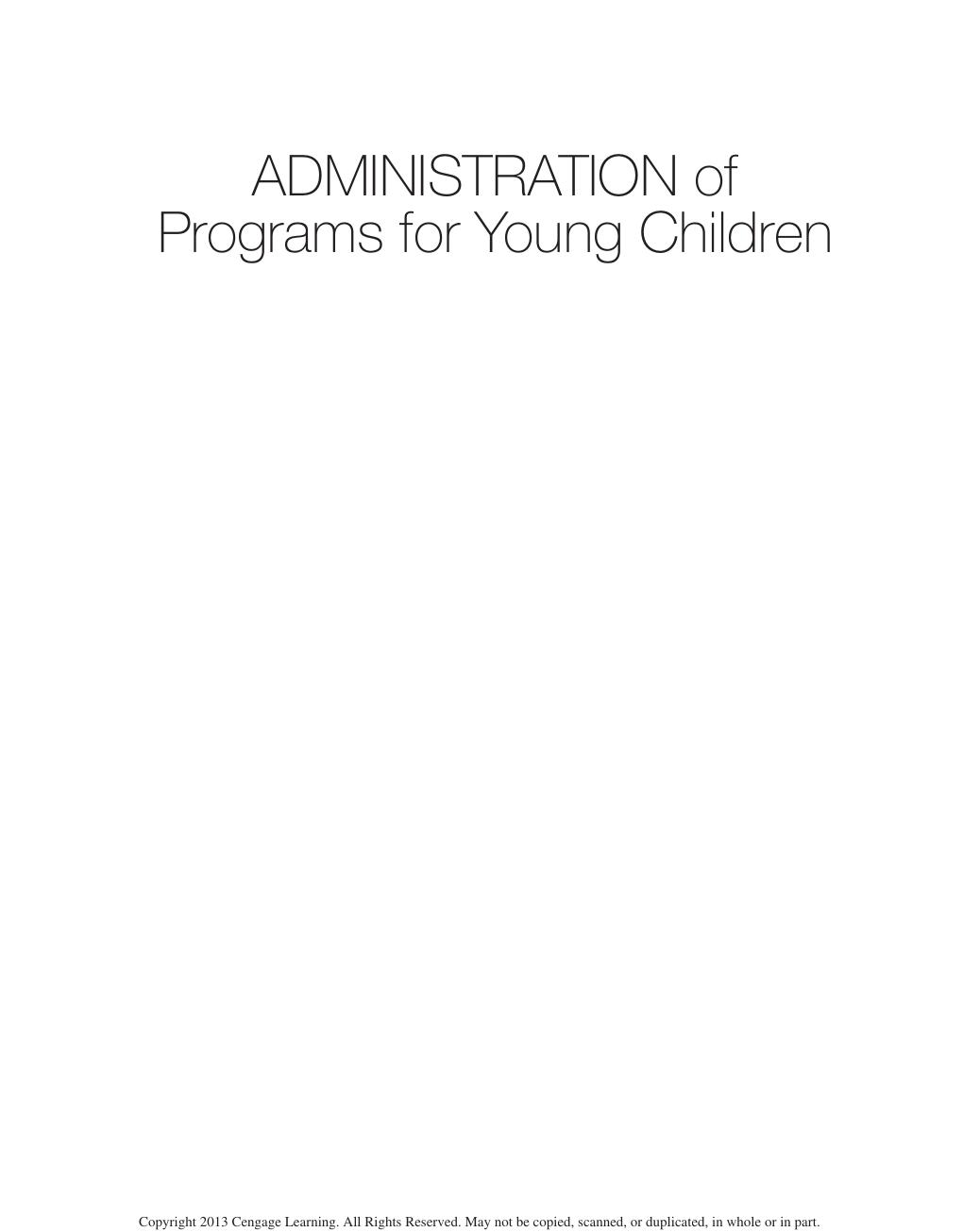 Preview page 3 of Administration of Programs for Young Children 9th  Edition By Phyllis Click