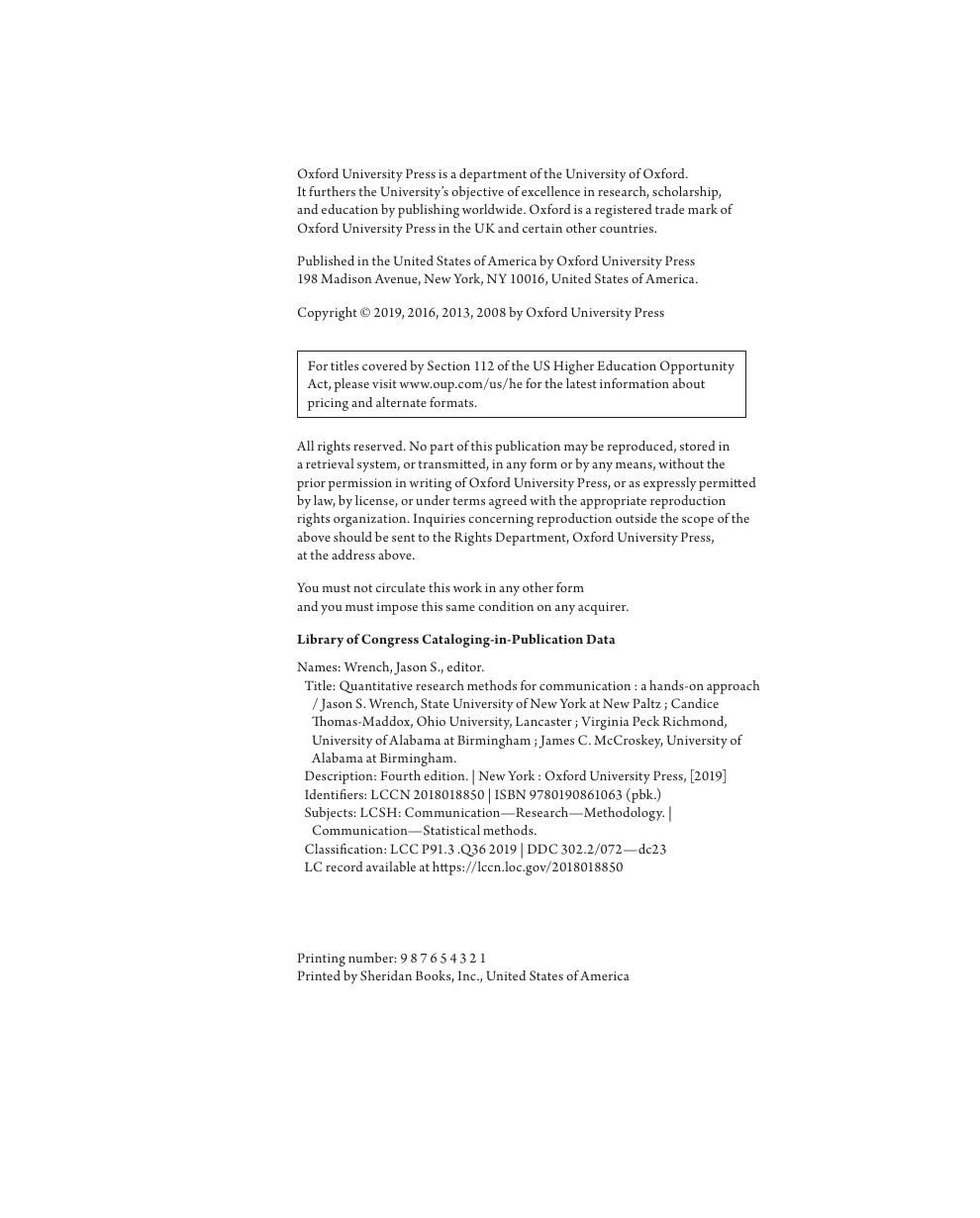 Preview page 5 of Quantitative Research Methods for Communication A Hands-On Approach 4th Edition By Jason Wrench, Candice Thomas-Maddox,