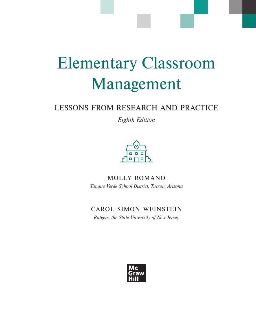 Preview page 2 of (ISE) eBook Elementary Classroom Management Lessons from Research and Practice 8th Edition By Carol Simon Weinstein