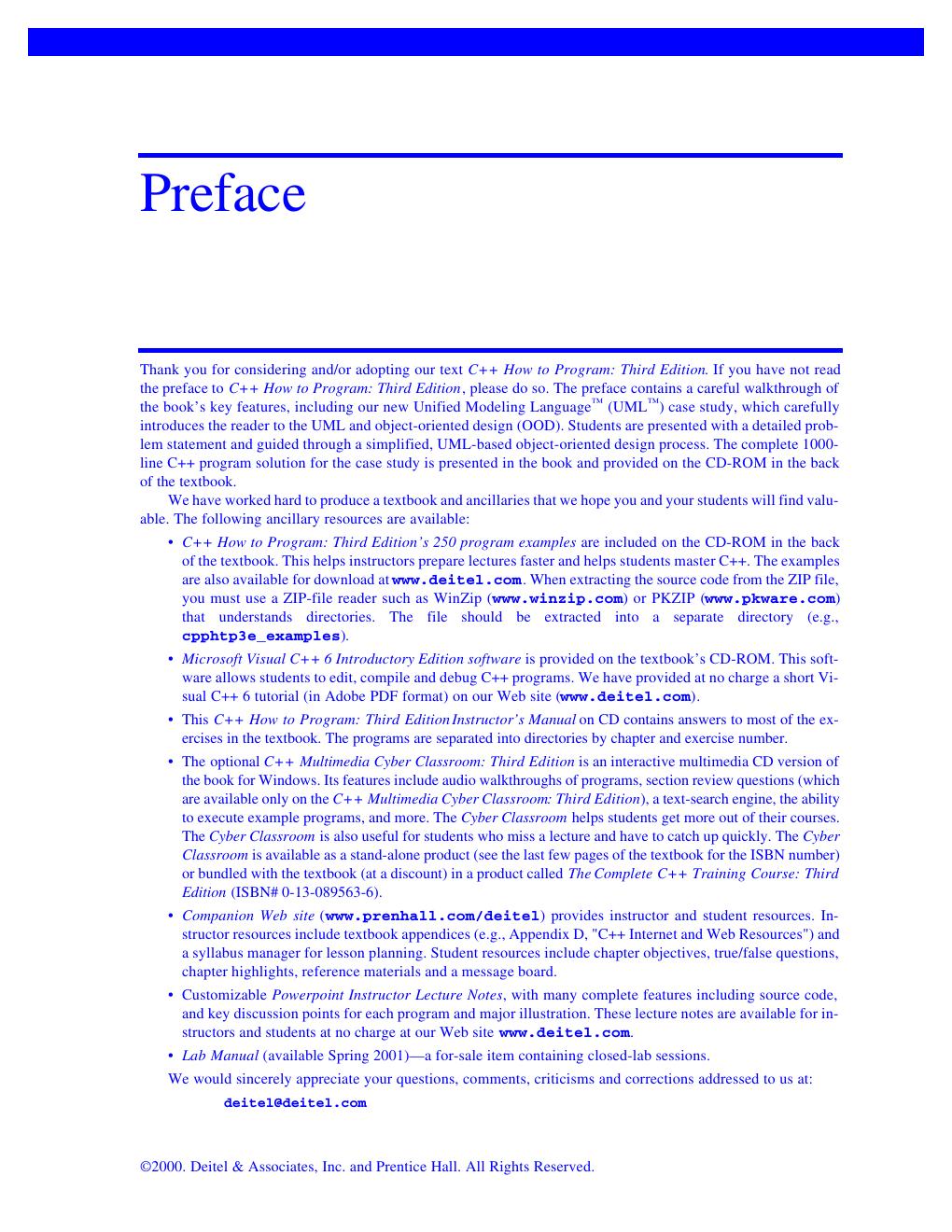 Preview page 3 of Instructor’s Manual for C++ How to Program, 3rd Edition By Harvey M Deitel, PH.D., Paul J. Deitel