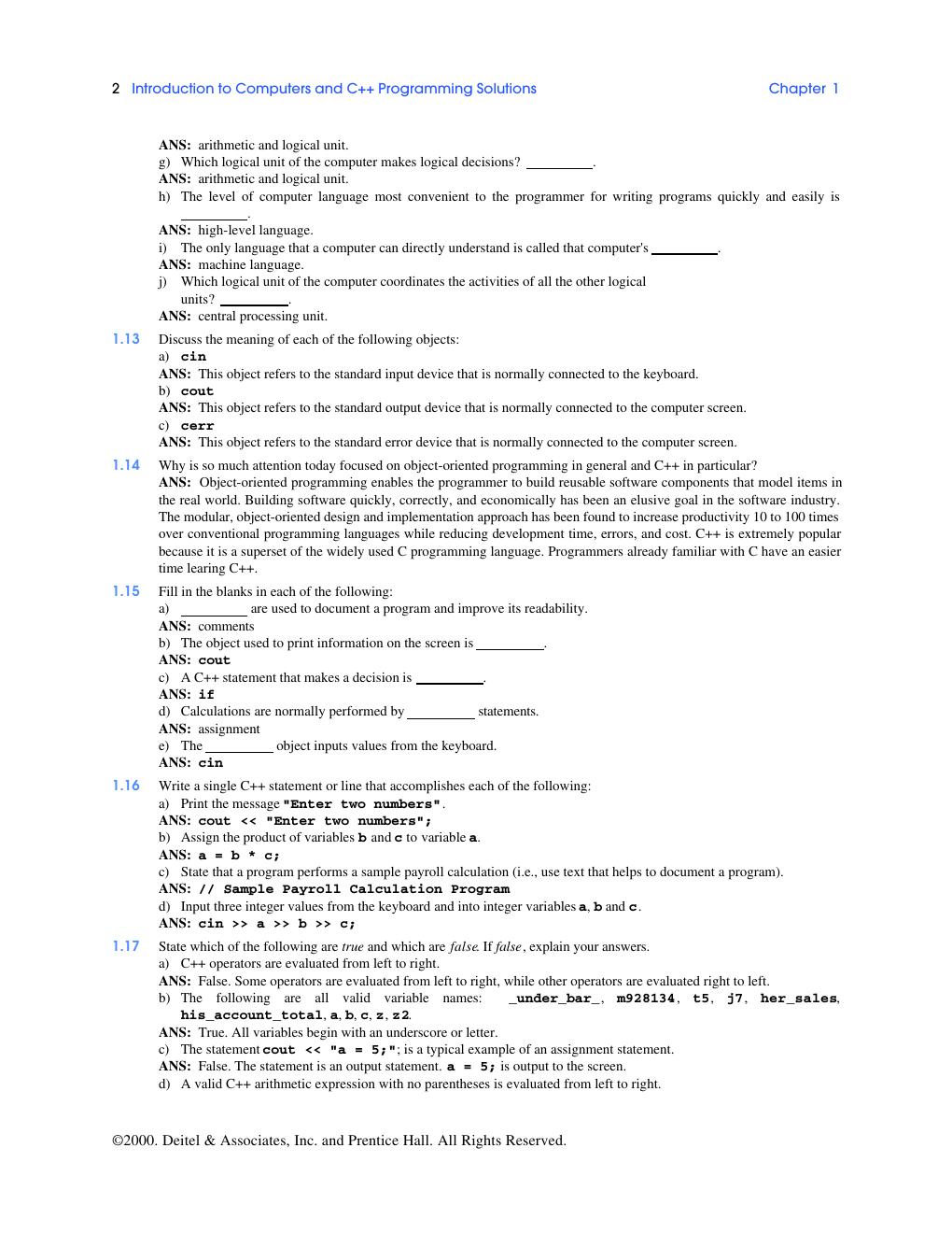 Preview page 6 of Instructor’s Manual for C++ How to Program, 3rd Edition By Harvey M Deitel, PH.D., Paul J. Deitel