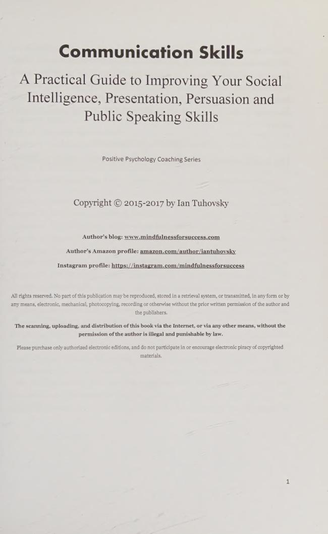 Preview page 3 of (scan copy) eBook Communication Skills A Practical Guide to Improving Your Social Intelligence, Presentation, Persuasion