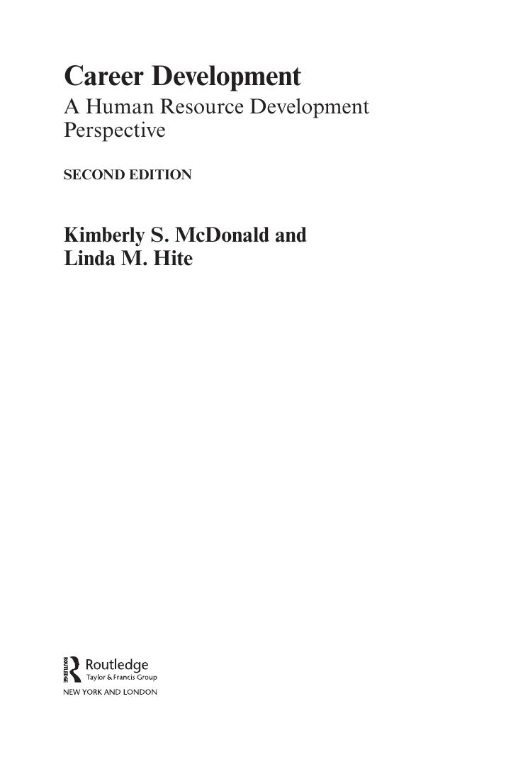 Preview page 6 of eBook Career Development A Human Resource Development Perspective 2nd Edition By Kimberly McDonald, Linda Hite