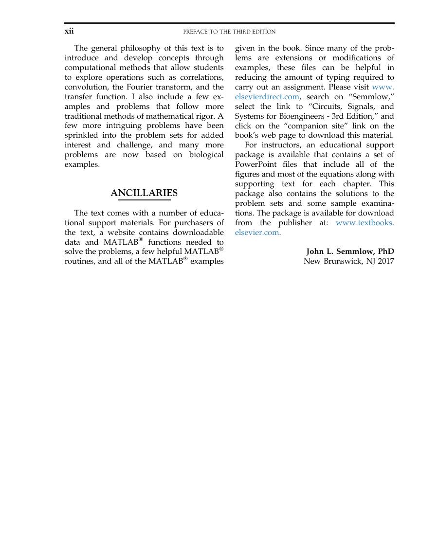 Preview page 7 of eBook Circuits, Signals and Systems for Bioengineers 3rd Edition By John Semmlow
