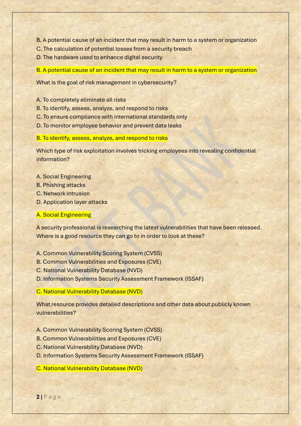 Preview page 2 of COMPTIA PENTEST+ EXAM TEST BANK 3