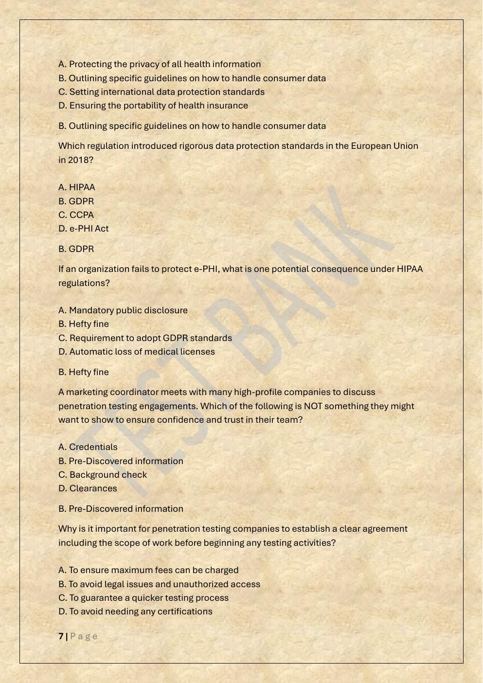 Preview page 7 of COMPTIA PENTEST+ EXAM TEST BANK 3