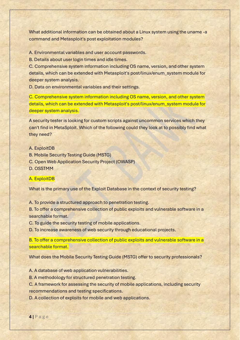 Preview page 4 of COMPTIA PENTEST+ EXAM TEST BANK 2