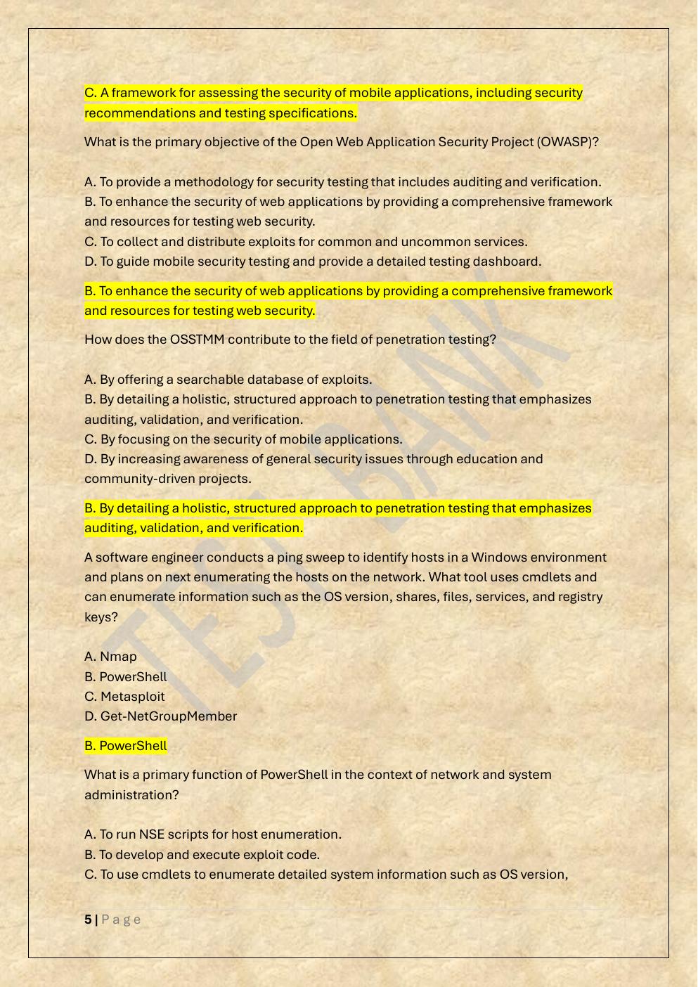 Preview page 5 of COMPTIA PENTEST+ EXAM TEST BANK 2