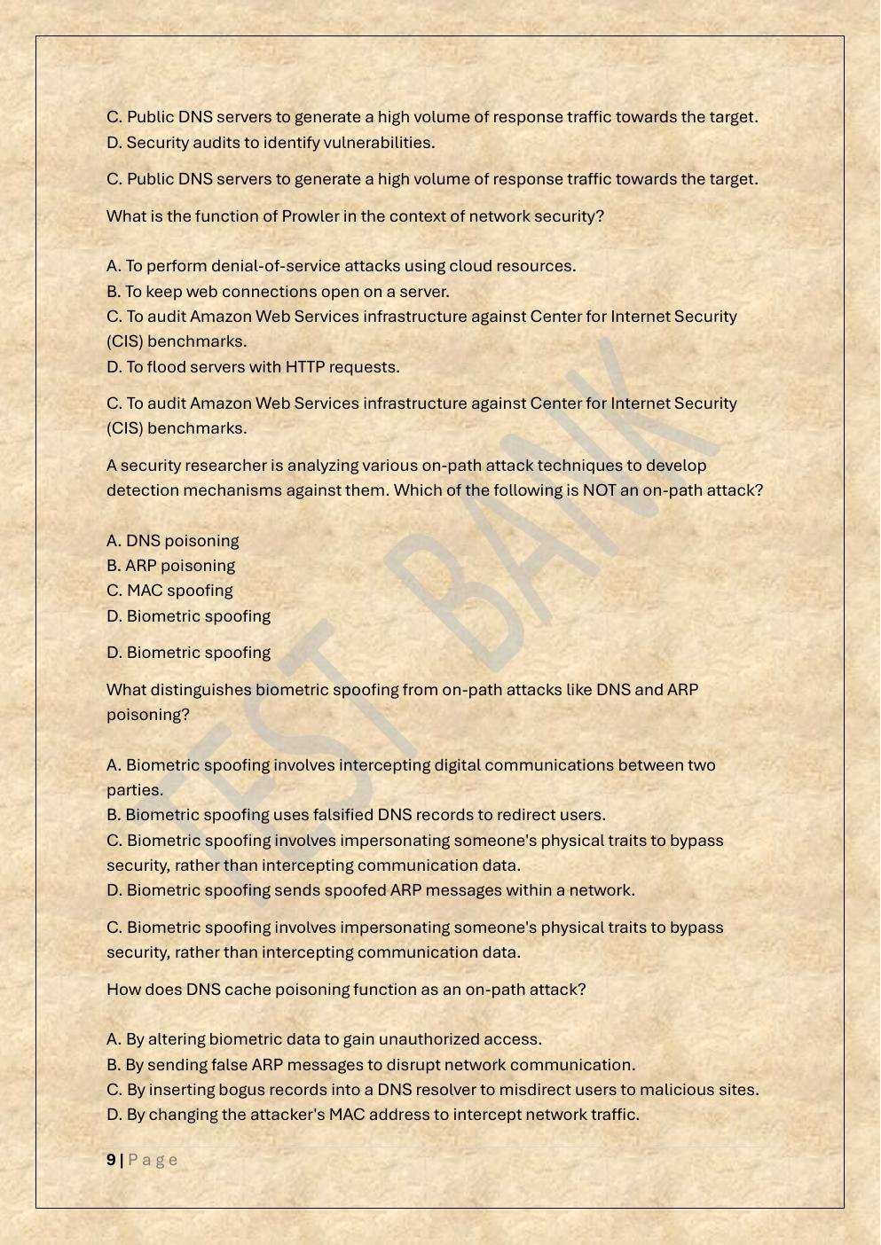 Preview page 9 of COMPTIA PENTEST+ EXAM TEST BANK 2