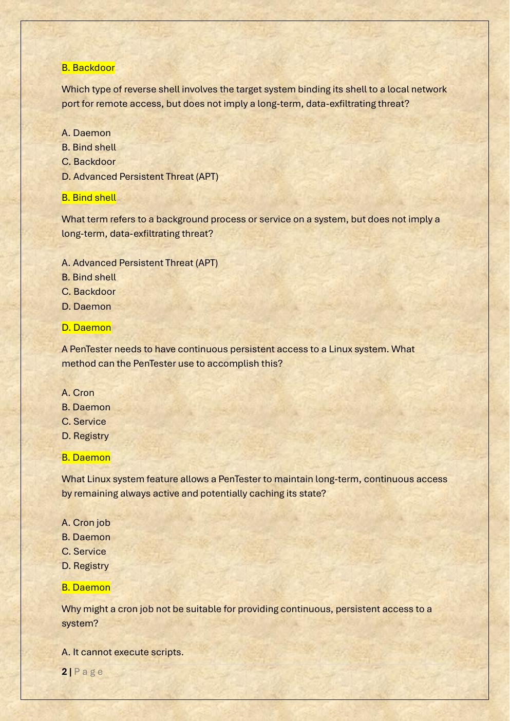 Preview page 2 of COMPTIA PENTEST+ EXAM TEST BANK 1