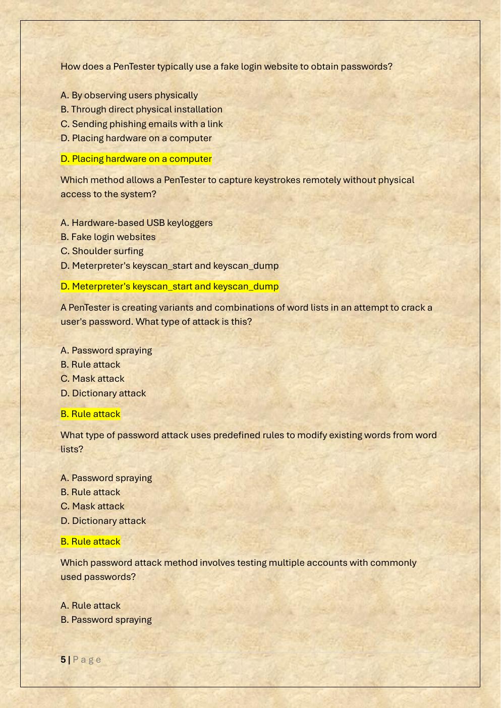 Preview page 5 of COMPTIA PENTEST+ EXAM TEST BANK 1
