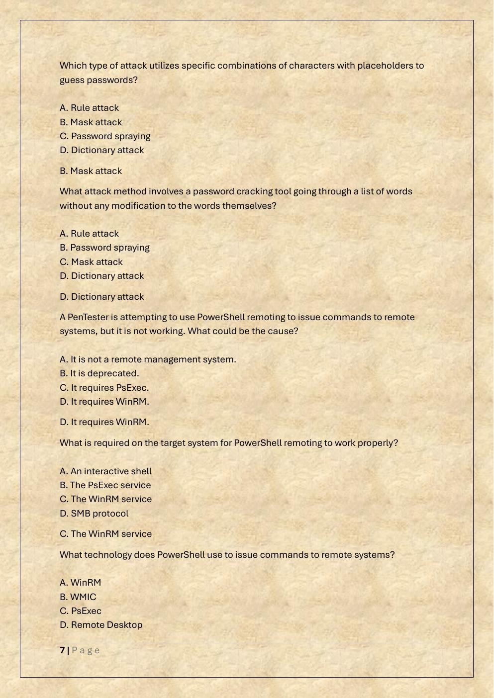 Preview page 7 of COMPTIA PENTEST+ EXAM TEST BANK 1