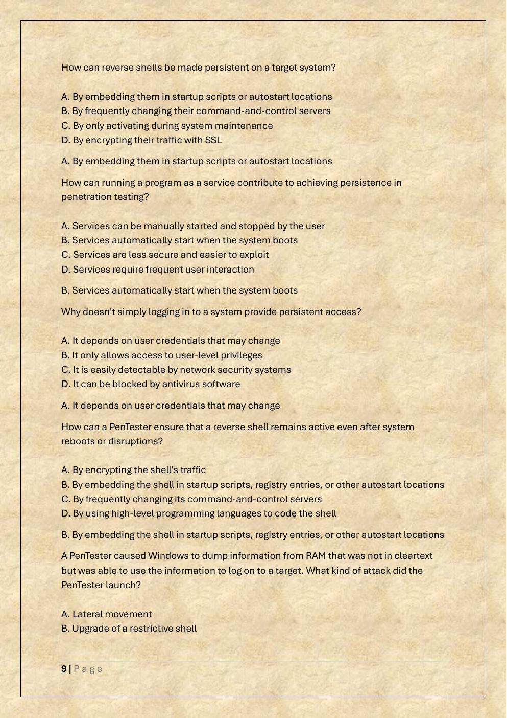 Preview page 9 of COMPTIA PENTEST+ EXAM TEST BANK 1