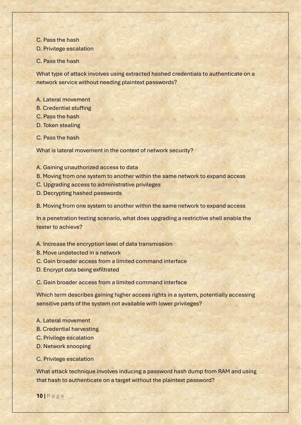 Preview page 10 of COMPTIA PENTEST+ EXAM TEST BANK 1