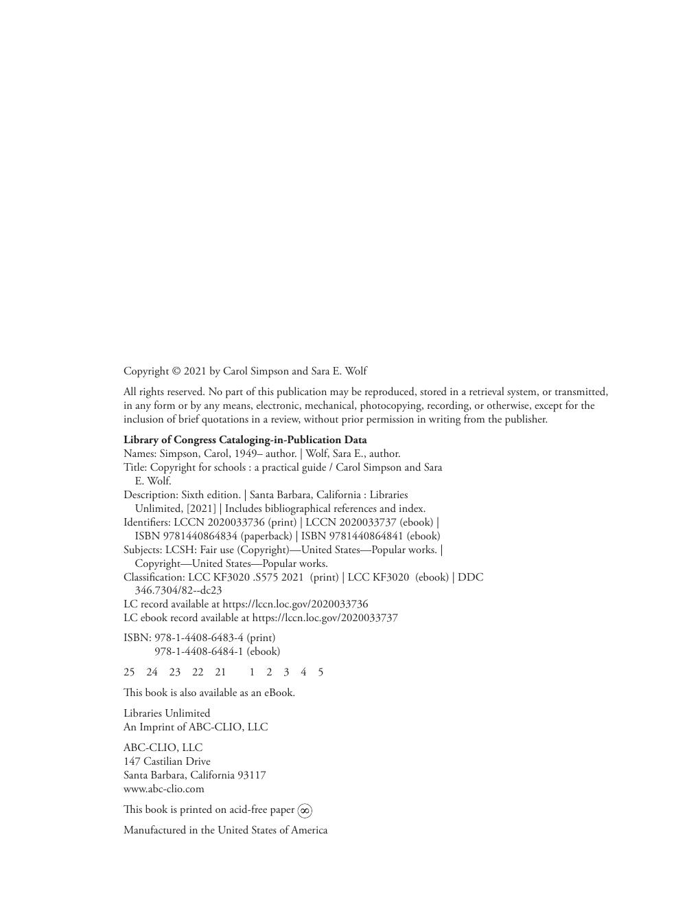 Preview page 5 of eBook Copyright for Schools A Practical Guide 6th Edition By Carol Simpson, Sara Wolf