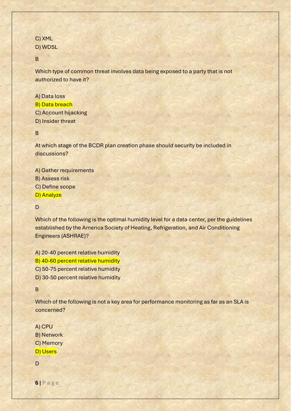 Preview page 6 of MANAGING CLOUD SECURITY D320 OA AND  PA TEST BANK 2 /WGU D320 MANAGING  CLOUD SECURITY EXAM