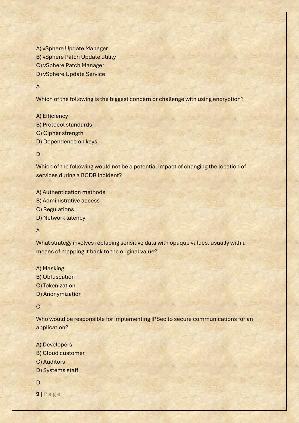Preview page 9 of MANAGING CLOUD SECURITY D320 OA AND  PA TEST BANK 2 /WGU D320 MANAGING  CLOUD SECURITY EXAM