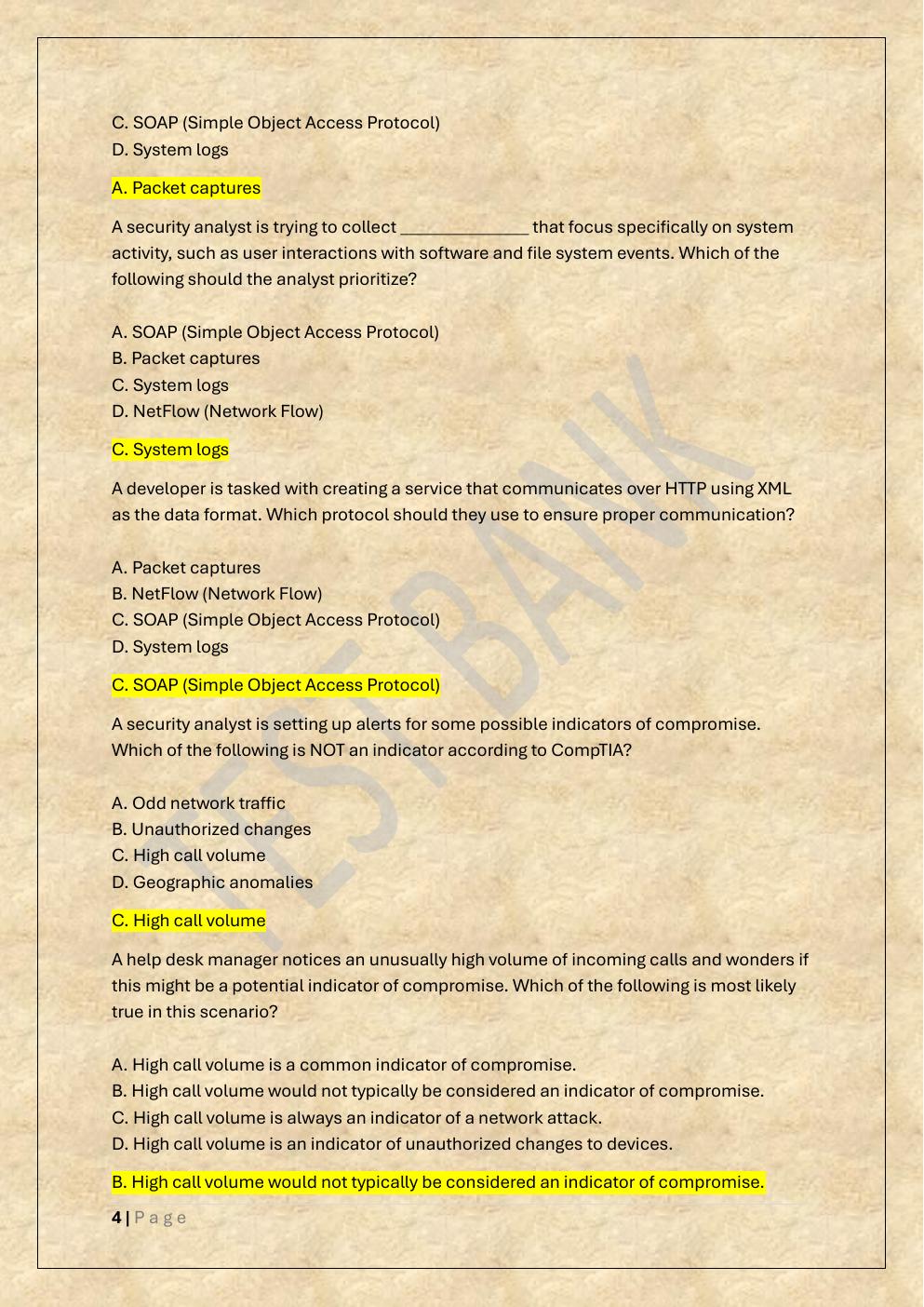 Preview page 4 of D488 CYBERSECURITY ARCHITECTURE AND  ENGINEERING OA TEST BANK 1/WGU D488  OBJECTIVE ASSESSMENT EXAM
