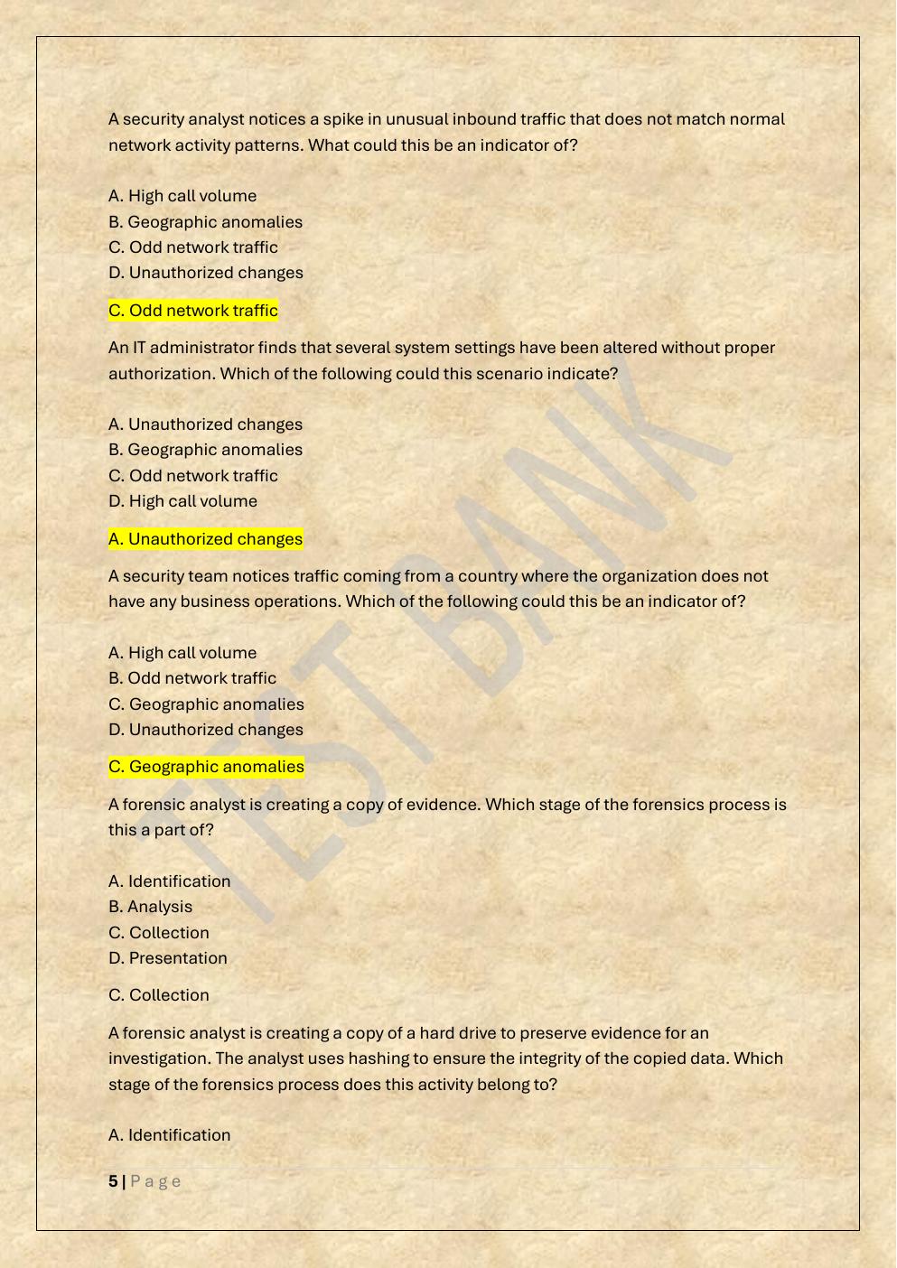 Preview page 5 of D488 CYBERSECURITY ARCHITECTURE AND  ENGINEERING OA TEST BANK 1/WGU D488  OBJECTIVE ASSESSMENT EXAM