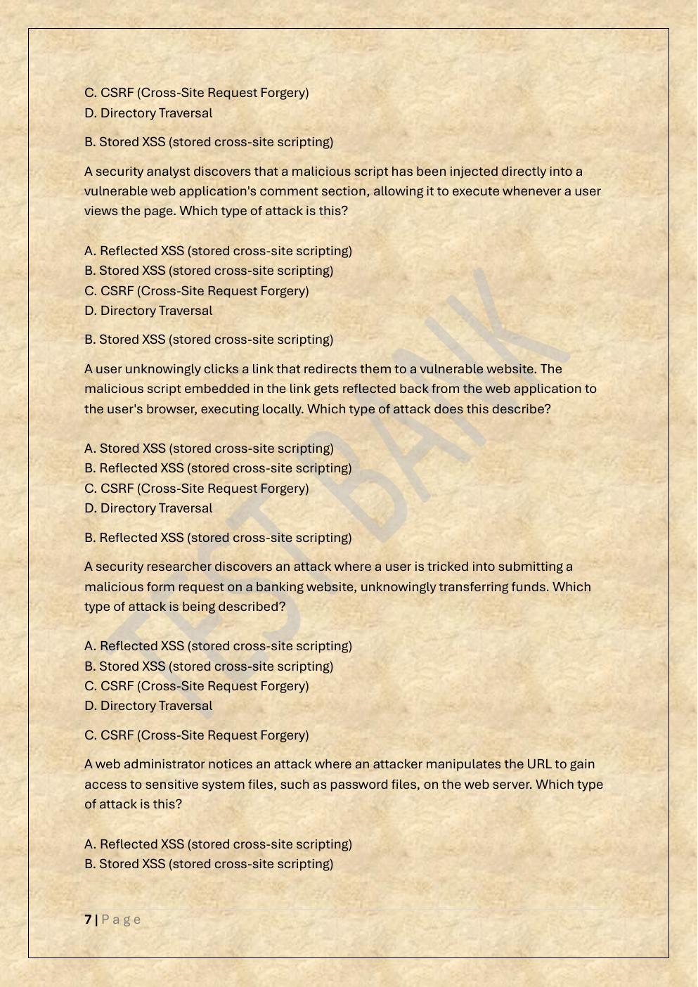 Preview page 7 of D488 CYBERSECURITY ARCHITECTURE AND  ENGINEERING OA TEST BANK 1/WGU D488  OBJECTIVE ASSESSMENT EXAM
