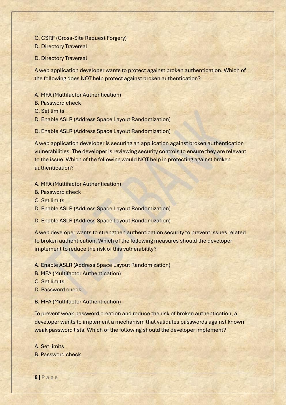 Preview page 8 of D488 CYBERSECURITY ARCHITECTURE AND  ENGINEERING OA TEST BANK 1/WGU D488  OBJECTIVE ASSESSMENT EXAM