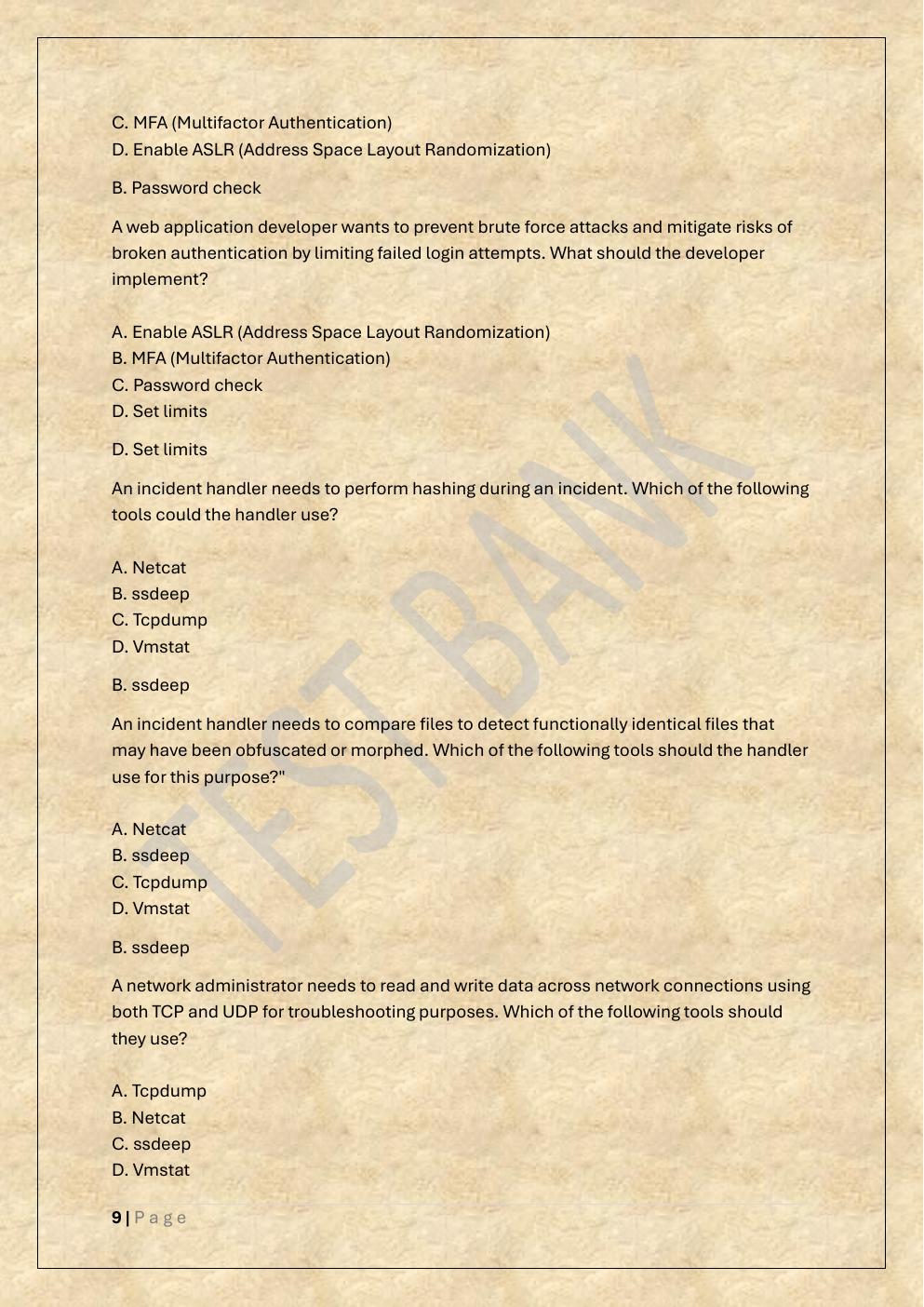 Preview page 9 of D488 CYBERSECURITY ARCHITECTURE AND  ENGINEERING OA TEST BANK 1/WGU D488  OBJECTIVE ASSESSMENT EXAM