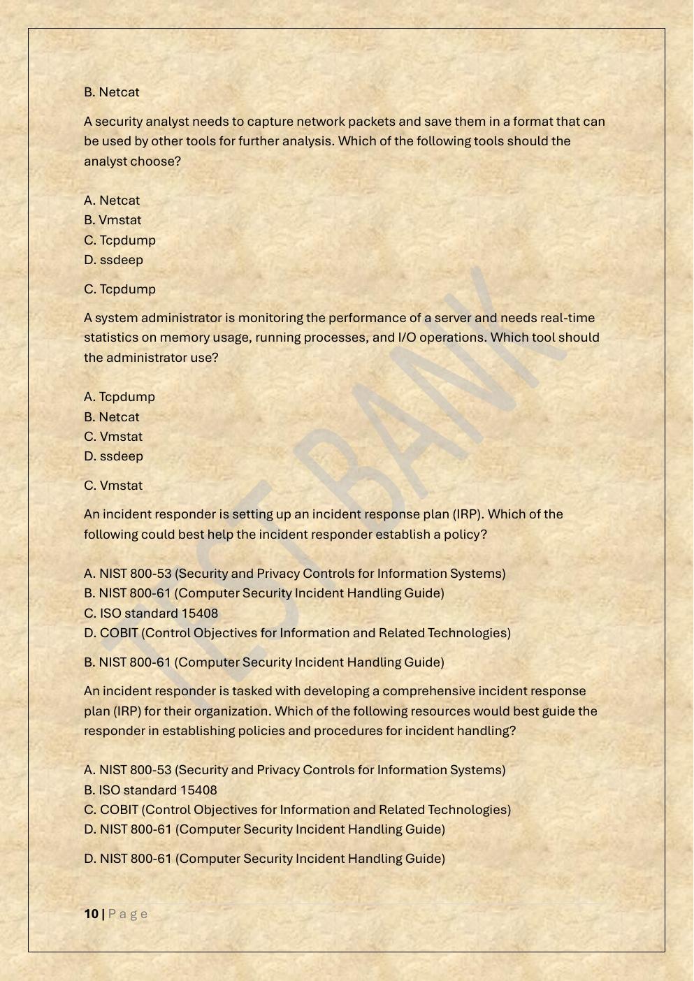 Preview page 10 of D488 CYBERSECURITY ARCHITECTURE AND  ENGINEERING OA TEST BANK 1/WGU D488  OBJECTIVE ASSESSMENT EXAM
