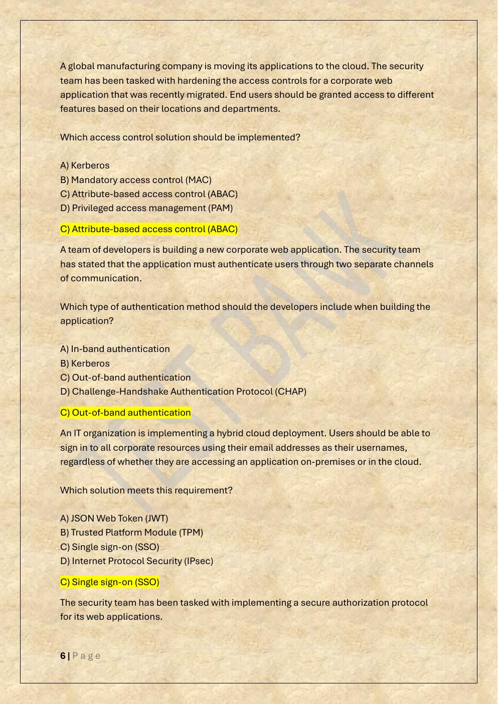 Preview page 6 of D488 CYBERSECURITY ARCHITECTURE AND  ENGINEERING OA TEST BANK 2/WGU D488  OBJECTIVE ASSESSMENT EXAM