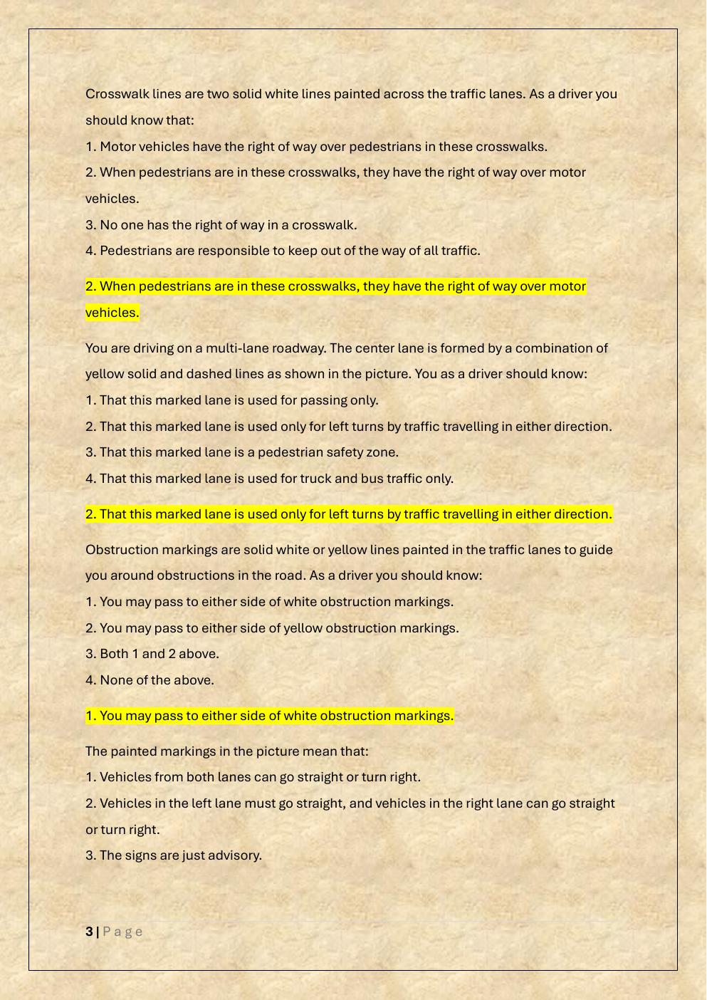 Preview page 3 of HAWAII DRIVERS PERMIT TEST EXAM