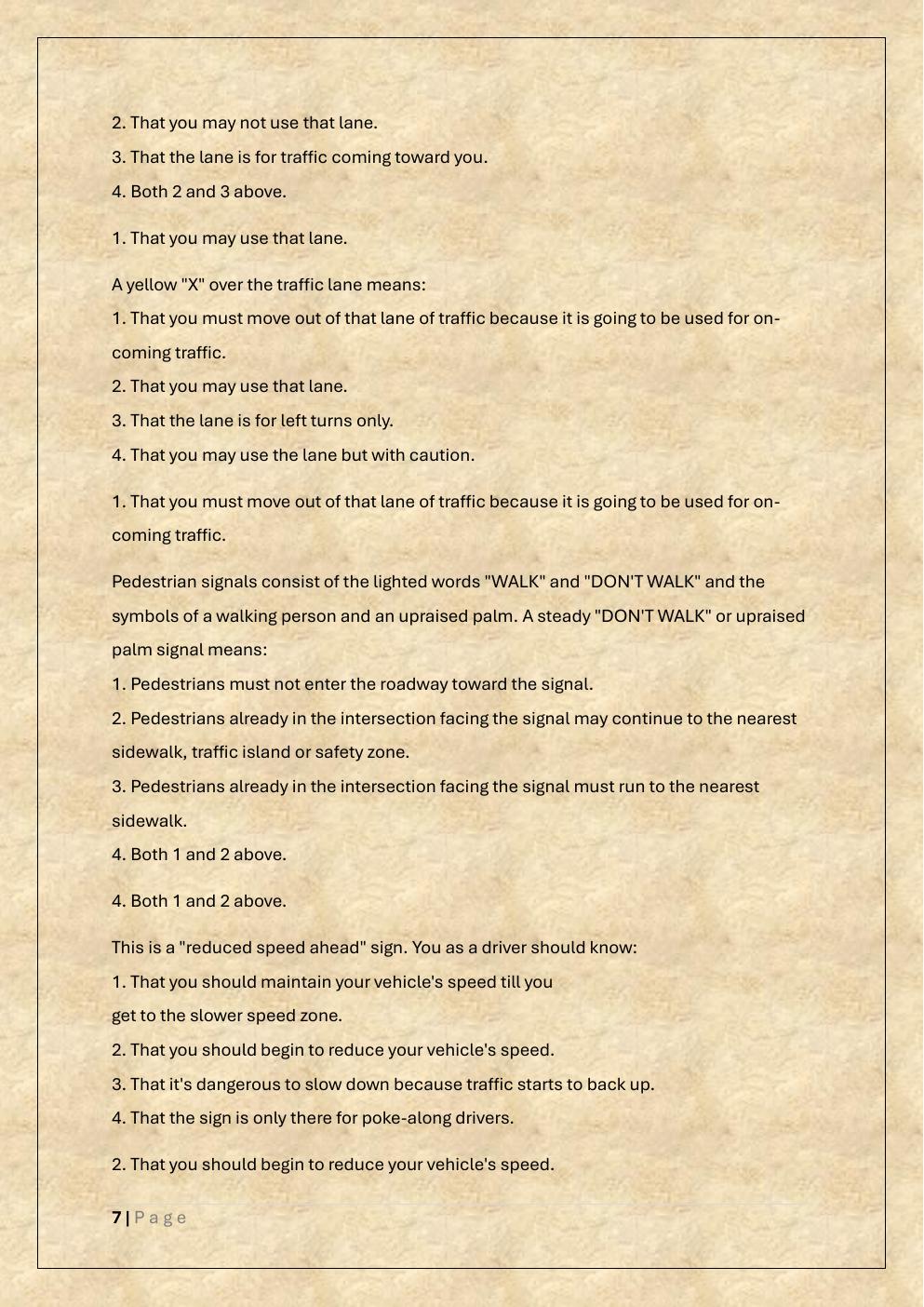 Preview page 7 of HAWAII DRIVERS PERMIT TEST EXAM