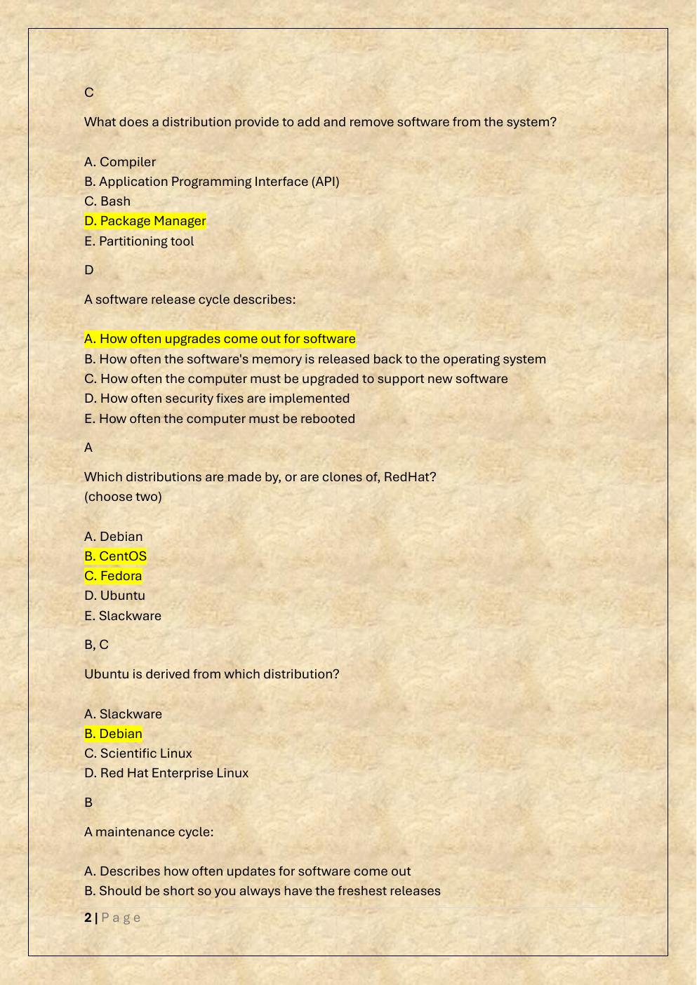 Preview page 2 of D281 LINUX FOUNDATION OA AND PRE  ASSESSMENT TEST BANK 2/WGU 281 LPI  LINUX ESSENTIAL