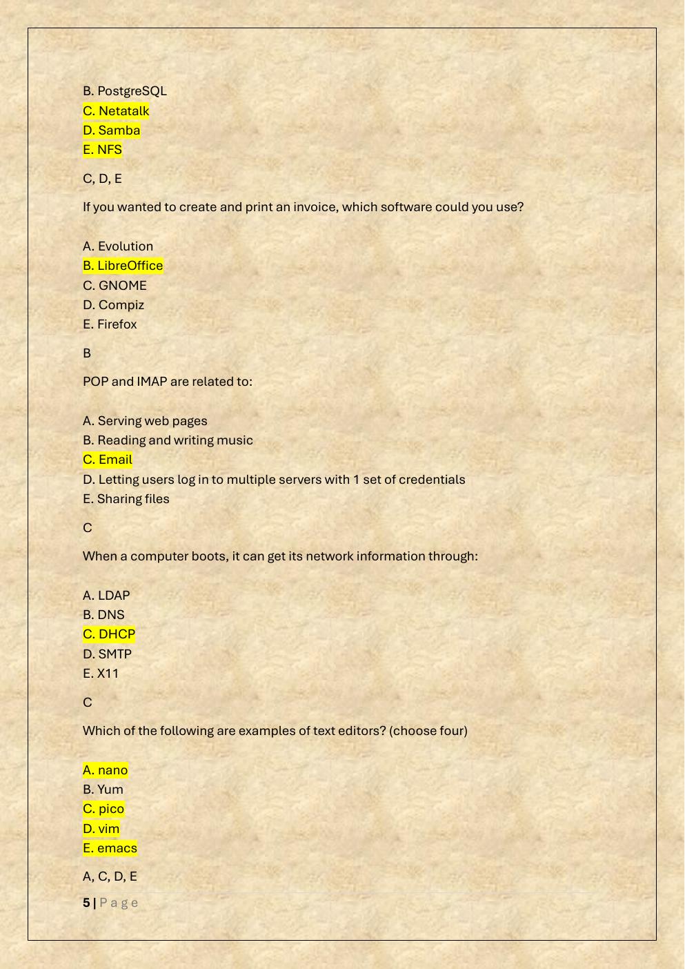 Preview page 5 of D281 LINUX FOUNDATION OA AND PRE  ASSESSMENT TEST BANK 2/WGU 281 LPI  LINUX ESSENTIAL