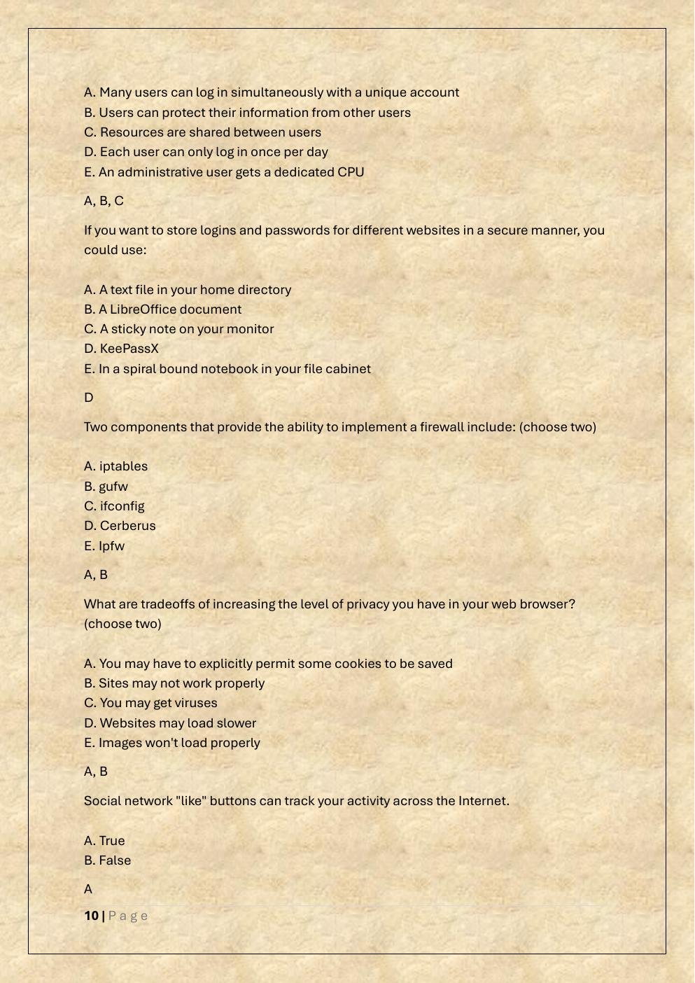 Preview page 10 of D281 LINUX FOUNDATION OA AND PRE  ASSESSMENT TEST BANK 2/WGU 281 LPI  LINUX ESSENTIAL