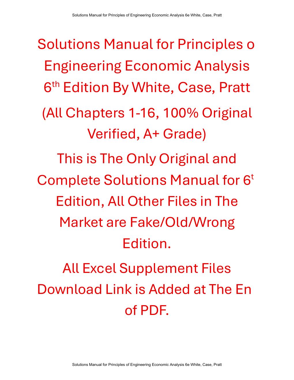 Preview page 2 of Principles of Engineering Economic Analysis 6th Edition By John White, Kenneth Case , David Pratt | Solutions Manual