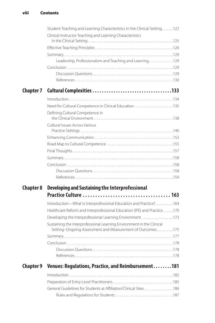 Preview page 9 of Clinical Education in Physical Therapy The Evolution from Student to Clinical Instructor and Beyond 1st Edition Debra St