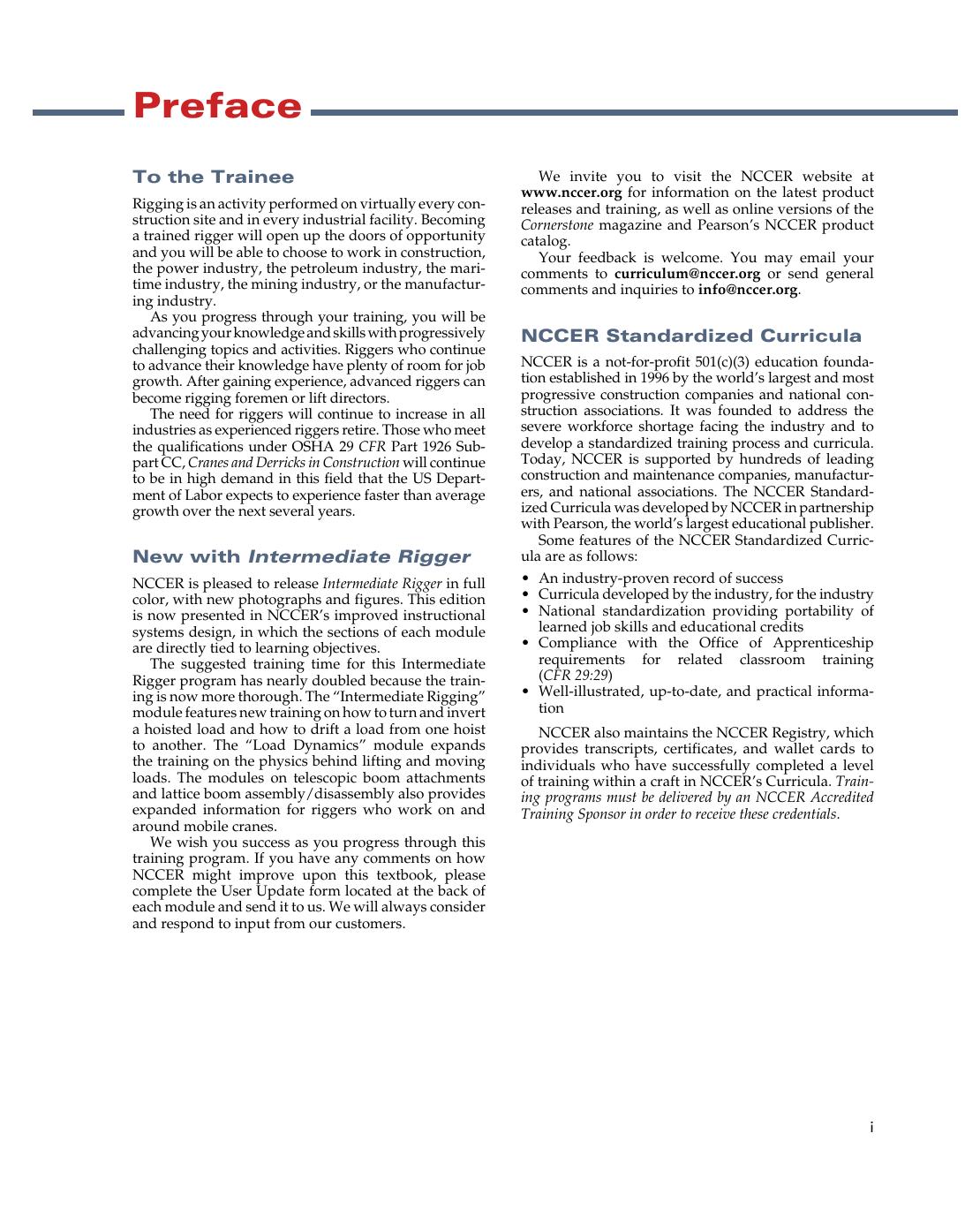 Preview page 4 of Intermediate Rigger Trainee Guide 3rd Edition By NCCER eBook PDF