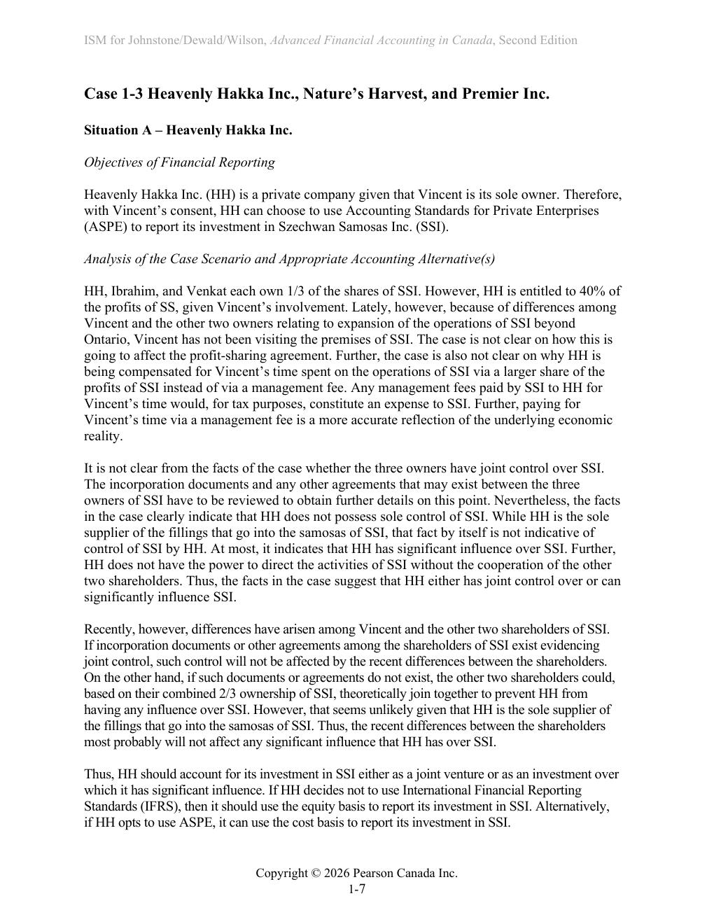 Preview page 7 of Solutions Advanced Financial Accounting in Canada 2nd Edition Johnstone
