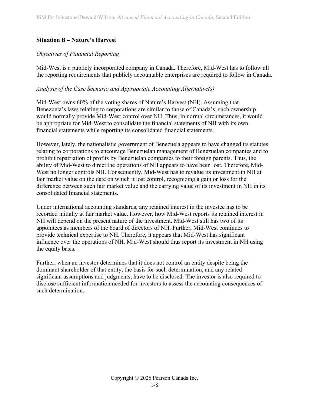 Preview page 8 of Solutions Advanced Financial Accounting in Canada 2nd Edition Johnstone