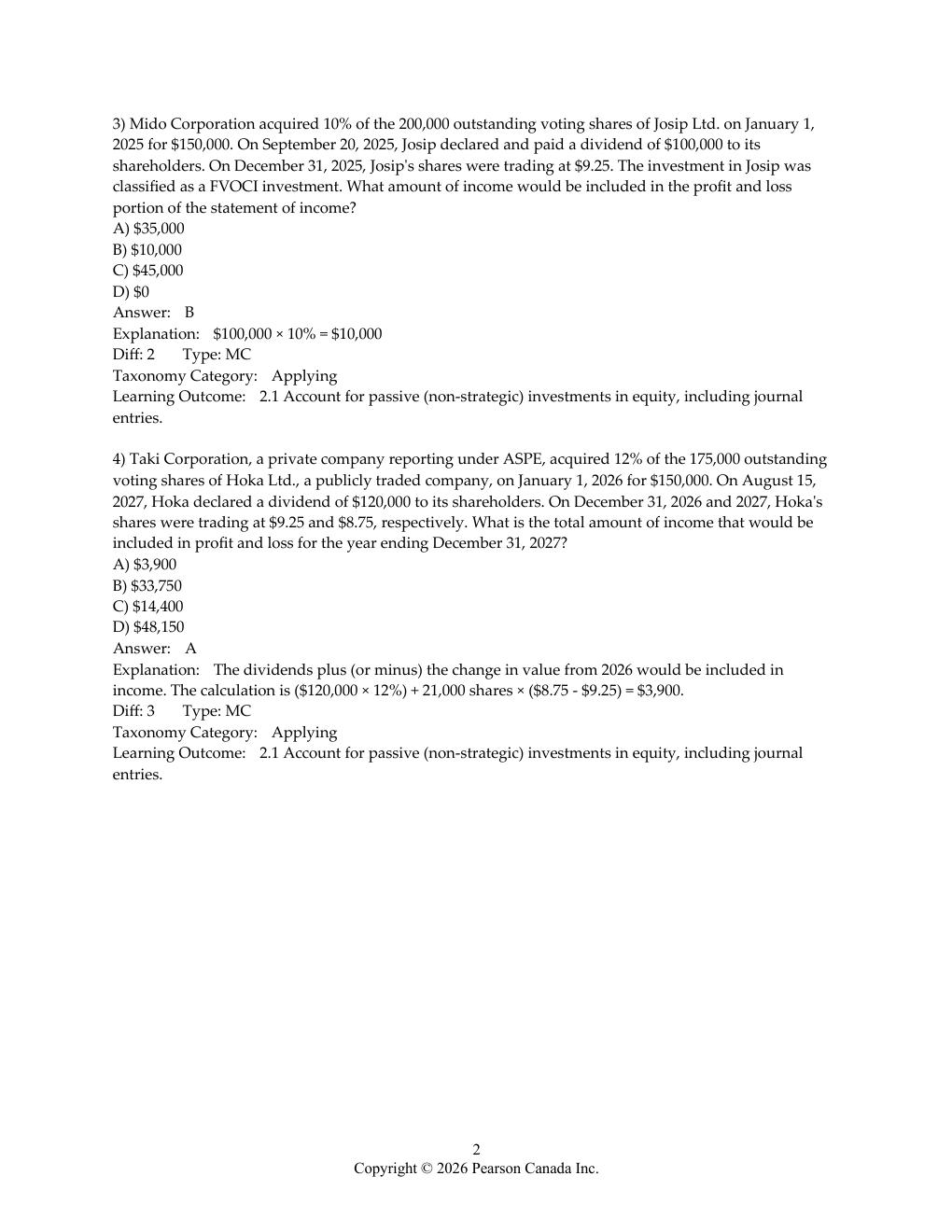 Preview page 9 of Test Bank Advanced Financial Accounting in Canada 2nd Edition Johnstone