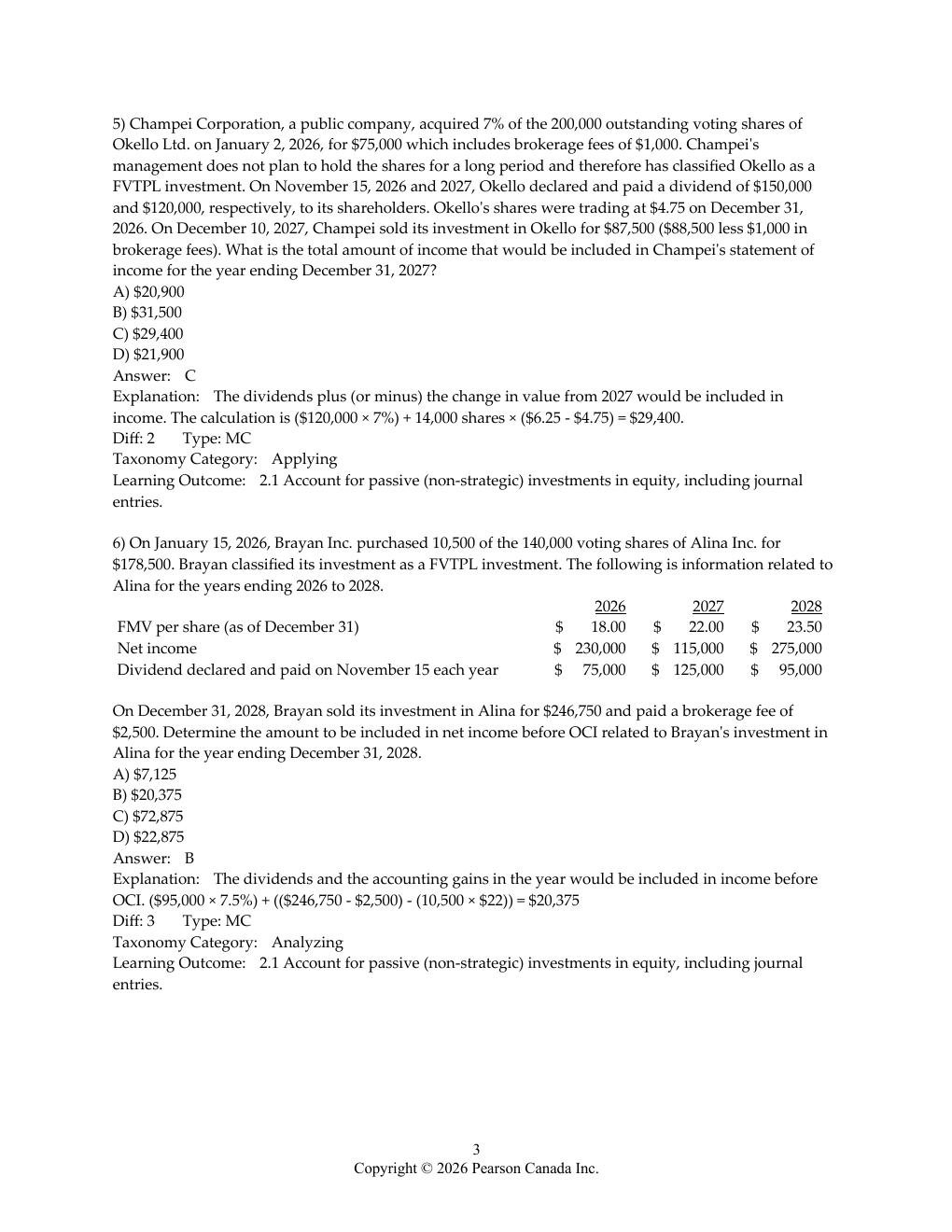 Preview page 10 of Test Bank Advanced Financial Accounting in Canada 2nd Edition Johnstone