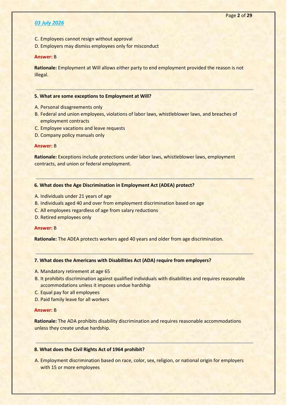 Preview page 2 of Admin Aspects Code Enforcement EXAM 2026/2027 LATEST EXAM  TEST UNDER NEW GUIDELINE 101 QUESTIONS AND CORRECT  ANSWERS P